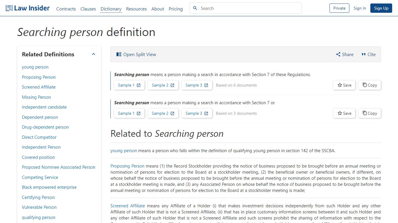 Searching person Definition | Law Insider